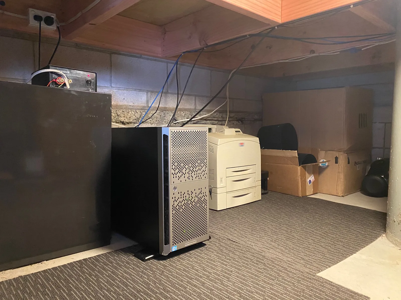 Completed workstation installation and cable routing