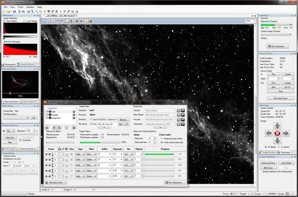 Sequence Generator Pro imaging interface